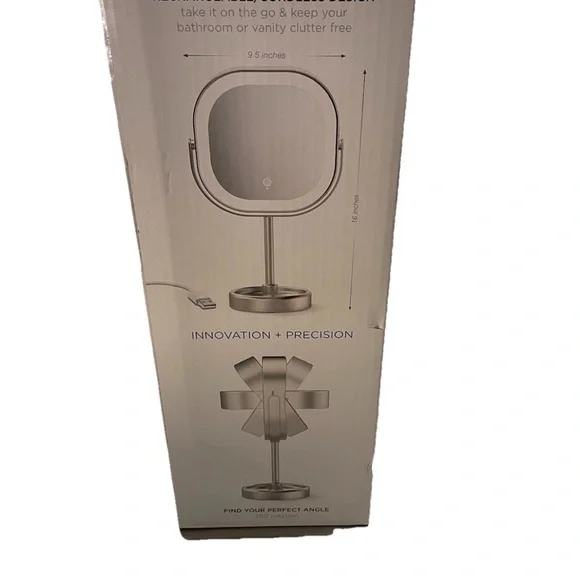 Halo LED Rechargeable Mirror - Silver - Picture 6 of 6